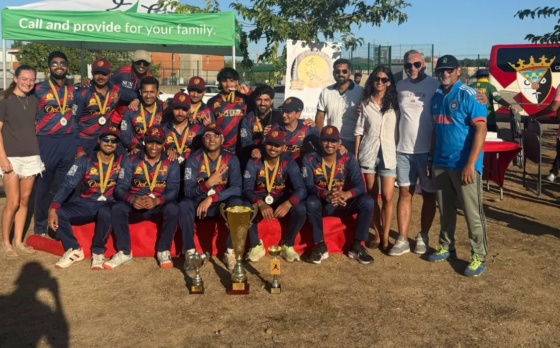 Players, families and supporters after the final
